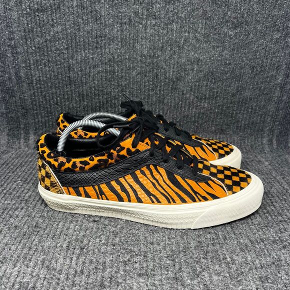 VANS Billy’s Bold NI SP Mixed Media Animal Print Orange Black Sneakers Mens 11.5 - Picture 1 of 8
